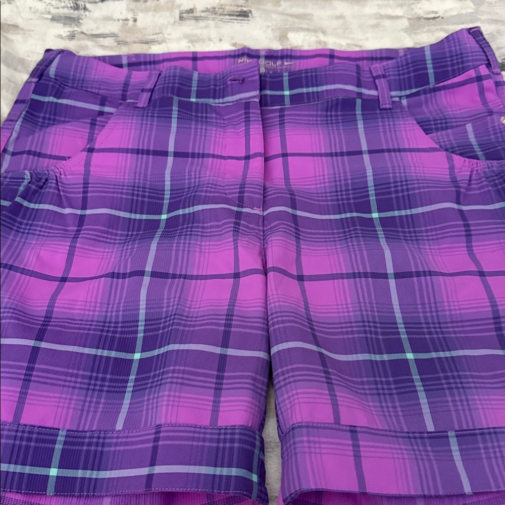 Nike Golf Purple Plaid Shorts - Picture 3 of 3